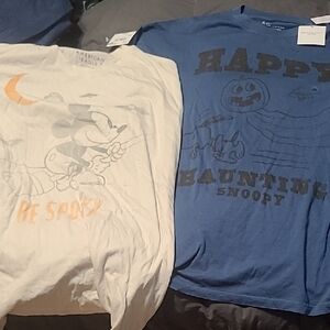 American Eagle Outfitters Blue and White Short Sleeve Tees